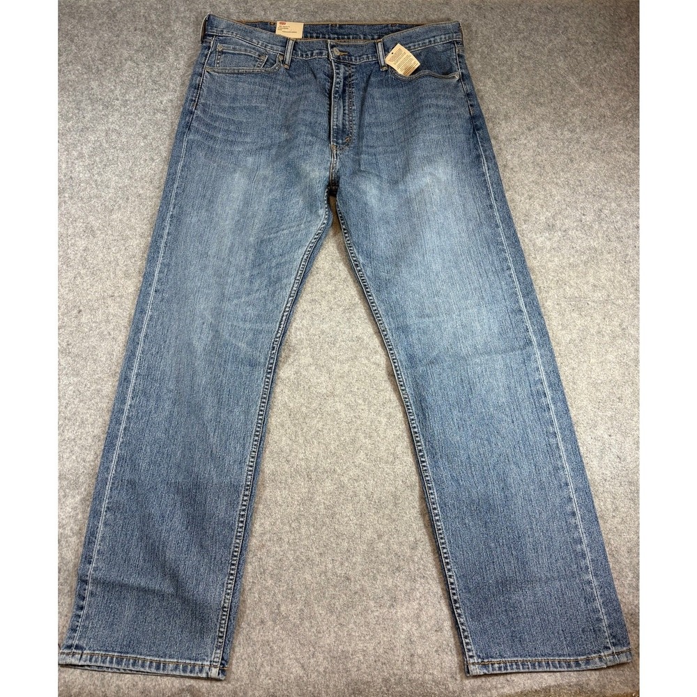 Levis 505 Jeans Mens 38x32 Blue Denim Regular Fit Straight Leg Grunge Y2K NWT